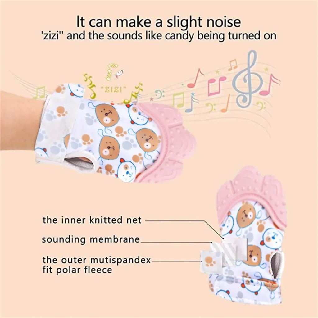 Baby Silicone Teething Mittens – Food Grade, Velcro Closure Baby Teething Mitten Babs