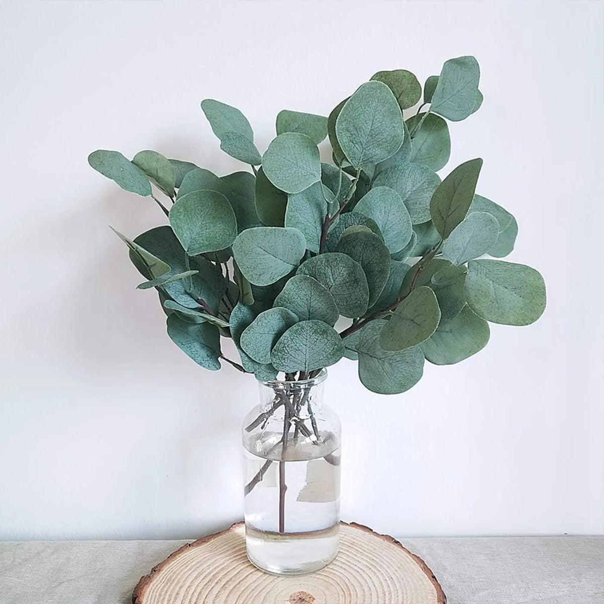 10PCS Silk Eucalyptus Artificial Leaves – Wedding & Home Decor Artificial Leaf Stems Babs