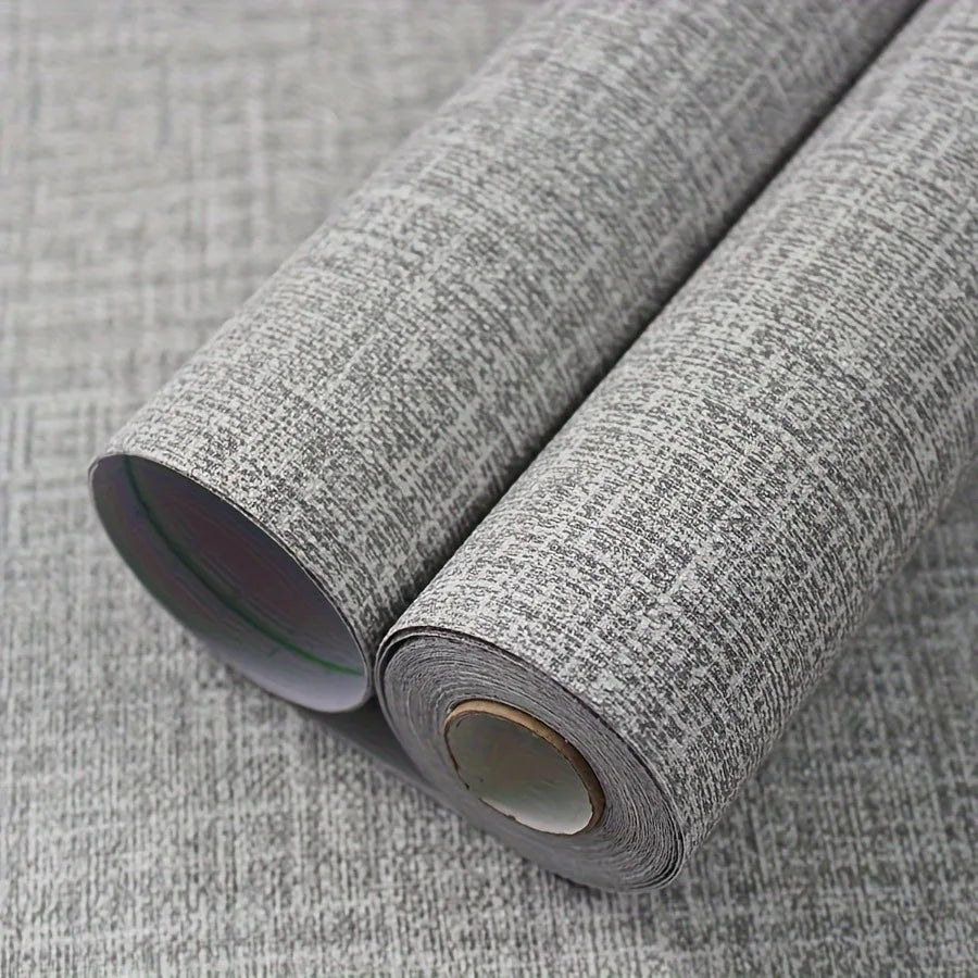 Vintage Linen Self-Adhesive Wallpaper – Peel & Stick Vinyl Peel & Stick Wallpaper Babs Gray 40cmx3m