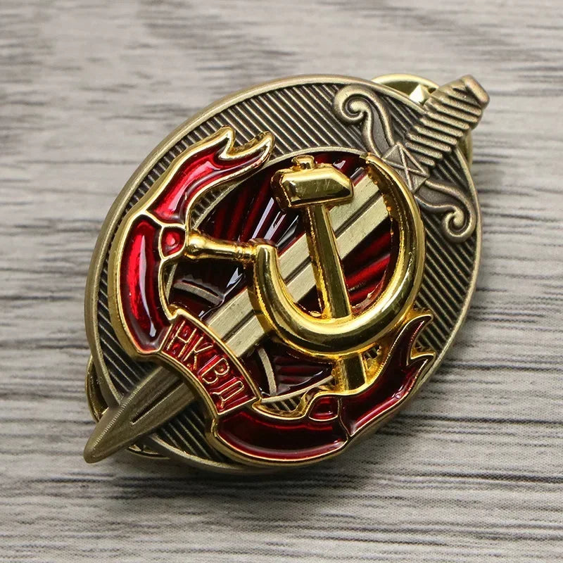 Soviet KGB Shield Copper Brooch Badge – USSR CCCP Collectible Pin Collectible Brooch Pin Babs copper