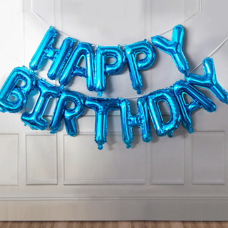 Gradient Rainbow Happy Birthday Foil Letter Balloons Party Decor Foil Letter Balloons Babs Marble As show