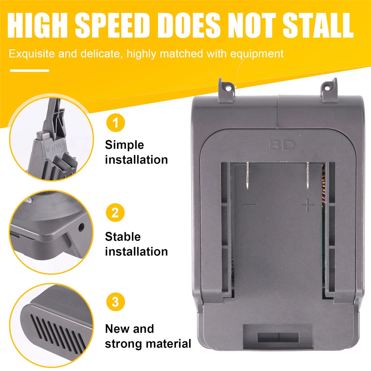 Battery Adapter for Dyson V7 V8 & Black+Decker 36V BD36V7V8 Battery Adapter Babs