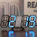 3D LED Digital Wall Clock – Night Mode, Alarm & Temperature LED Wall Clock Babs blue