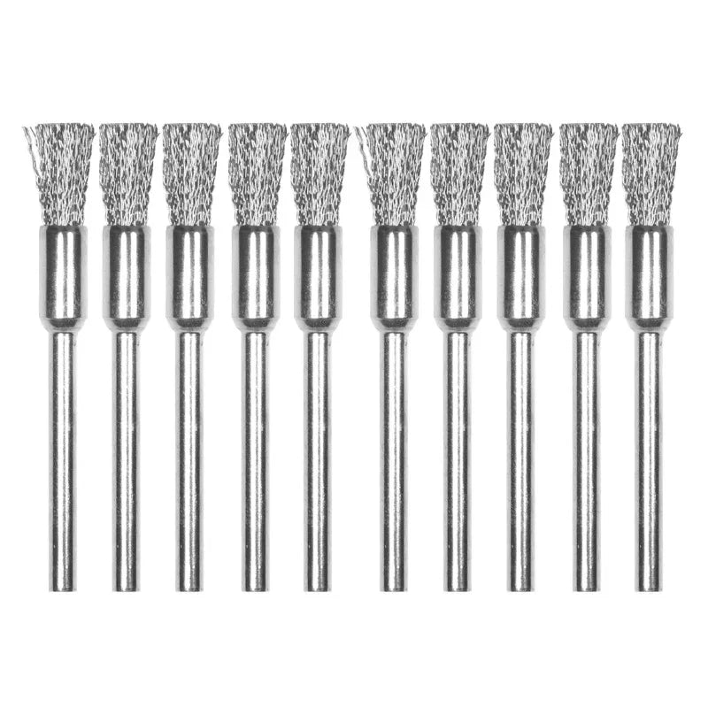 10pcs Steel Wire Polishing Brushes for Dremel & Mini Drill Rotary Tool Brushes Babs