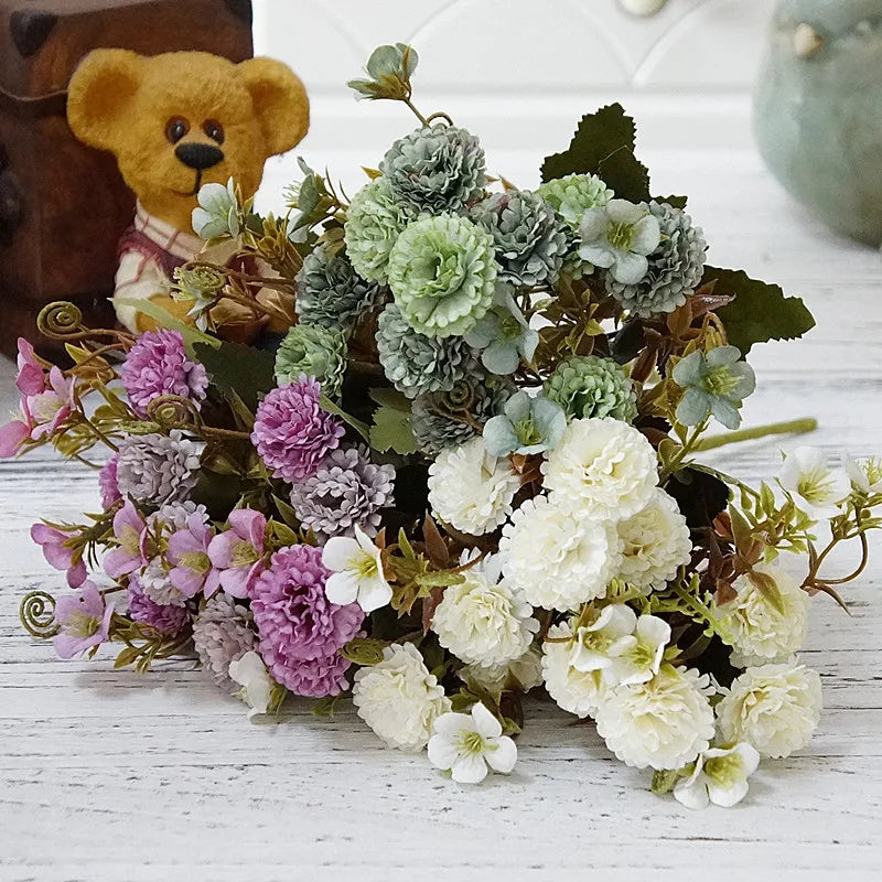 Silk Carnation Artificial Flower Bundle – European DIY Décor Artificial Flower Bundle Babs
