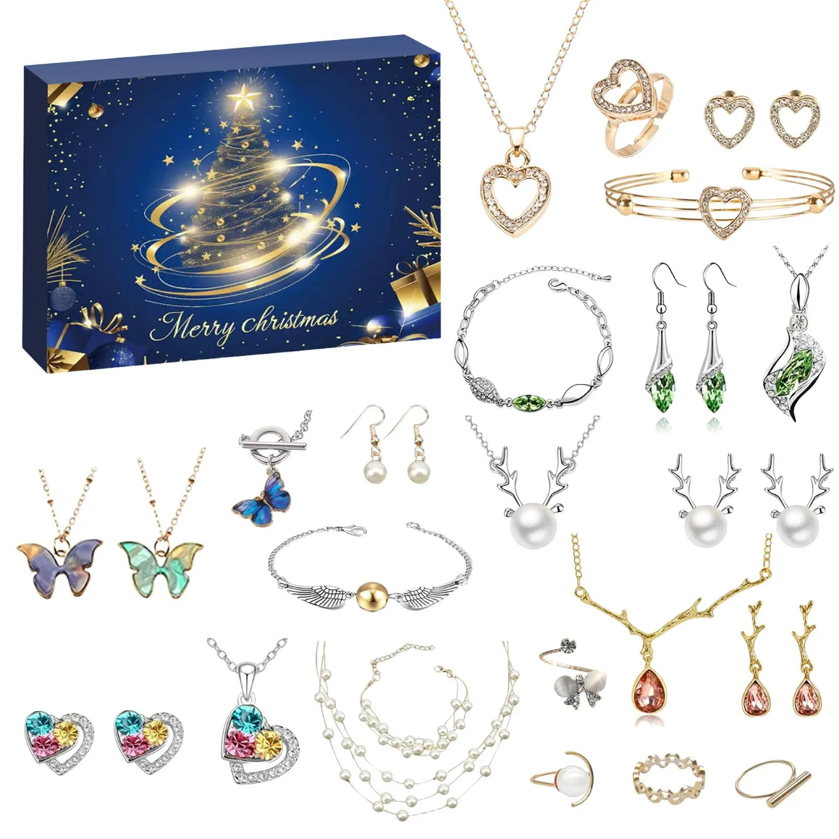 24-Day Christmas Advent Calendar – Jewelry Surprise Set Advent Calendar Set Babs