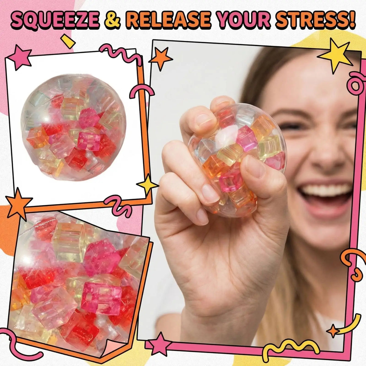 Squishy Ice Bead Sensory Fidget Ball – Soft Squeeze Toy Sensory Fidget Toy Babs