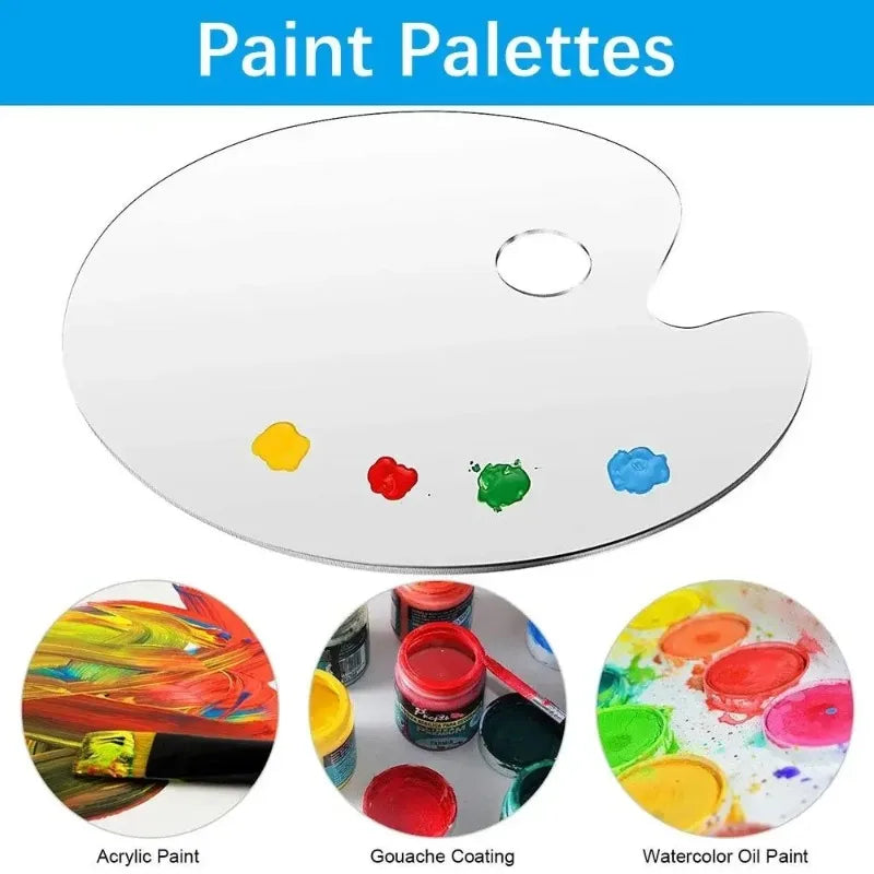 Acrylic Clear Oval Paint Palette – Transparent Pigment Tray Paint Palette Babs