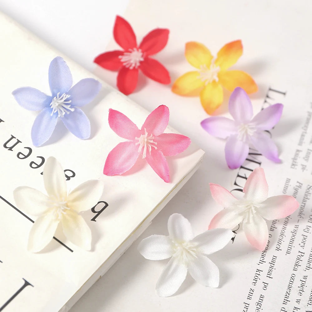50/100Pcs Silk Artificial Gardenia Flower Heads for DIY Decor Artificial Flower Heads Babs