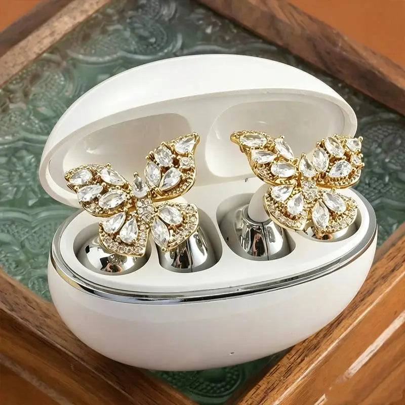 Butterfly Ear Cuff Clip – Cubic Zirconia Rhinestone, No Piercing Ear Cuff Clip Babs