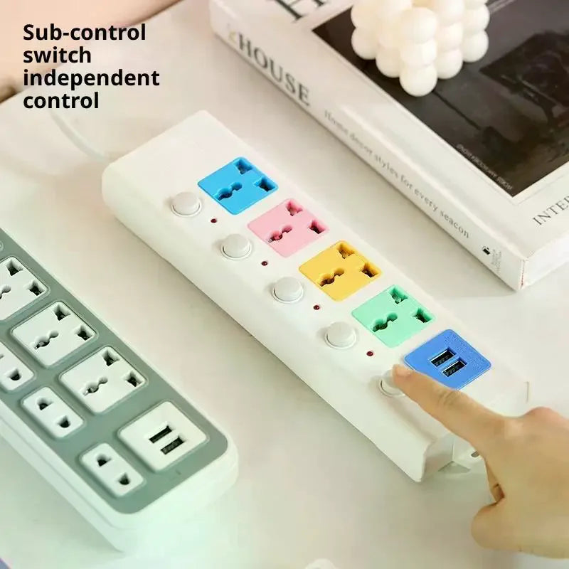 Power Strip Extension Cable with USB Ports & Switch 2–8M Power Strip Extension Babs
