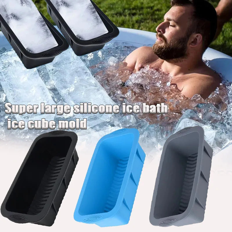 Large Silicone Ice Block Mold – Ice Bath Tray & Big Cube Maker Silicone Ice Mold Babs