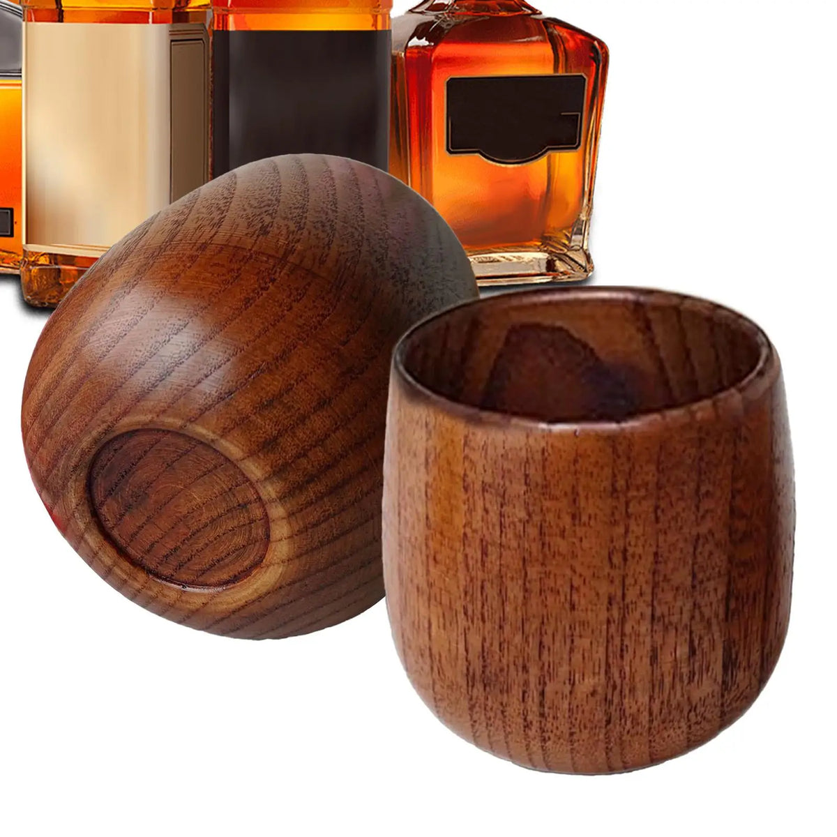 2-Pack Wooden Whiskey Tumbler Set – Bourbon Glasses Gift Whiskey Tumbler Set Babs
