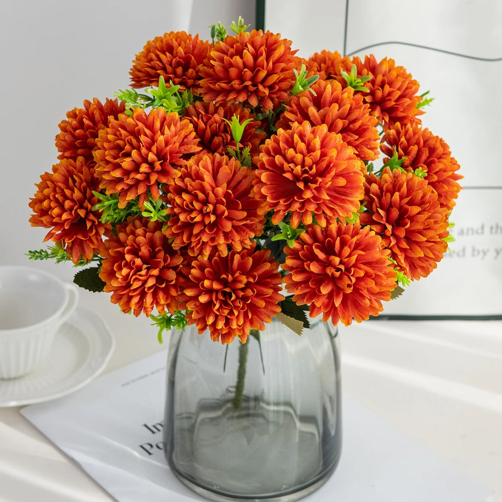 Silk Ball Chrysanthemum Artificial Flowers – Wedding & Home Décor Artificial Silk Flowers Babs