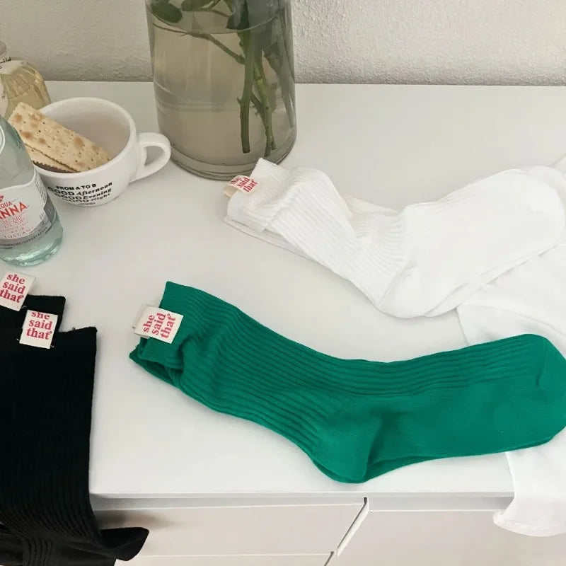 Japanese Retro Cotton Pile Socks – Korean Style Women's Casual Women's Cotton Socks Babs