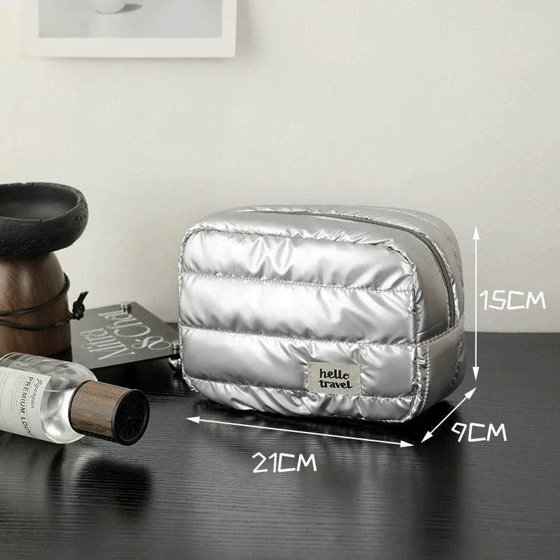 Large Waterproof Makeup Bag – Travel Cosmetic Toiletry Pouch Makeup Cosmetic Bag Babs S-Silver