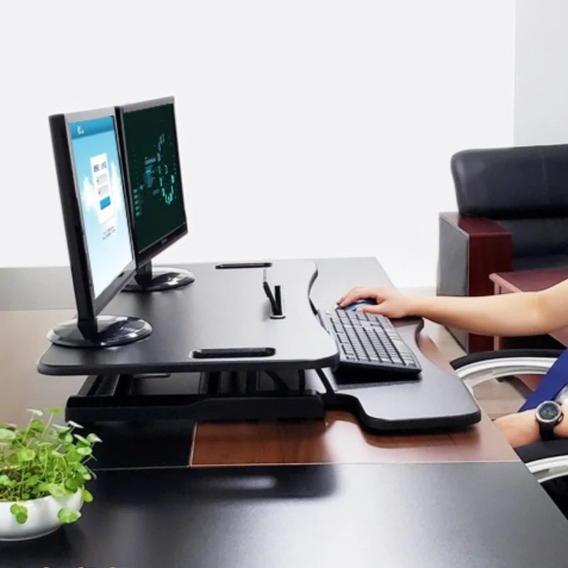 Foldable Lifting Computer Desk – Monitor Stand & Keyboard Shelf Standing Computer Desk Babs