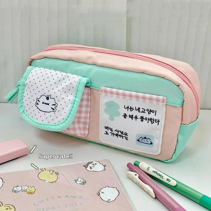 Large Capacity Pencil Case – Cute Canvas Pouch for School & Office Pencil Case Pouch Babs