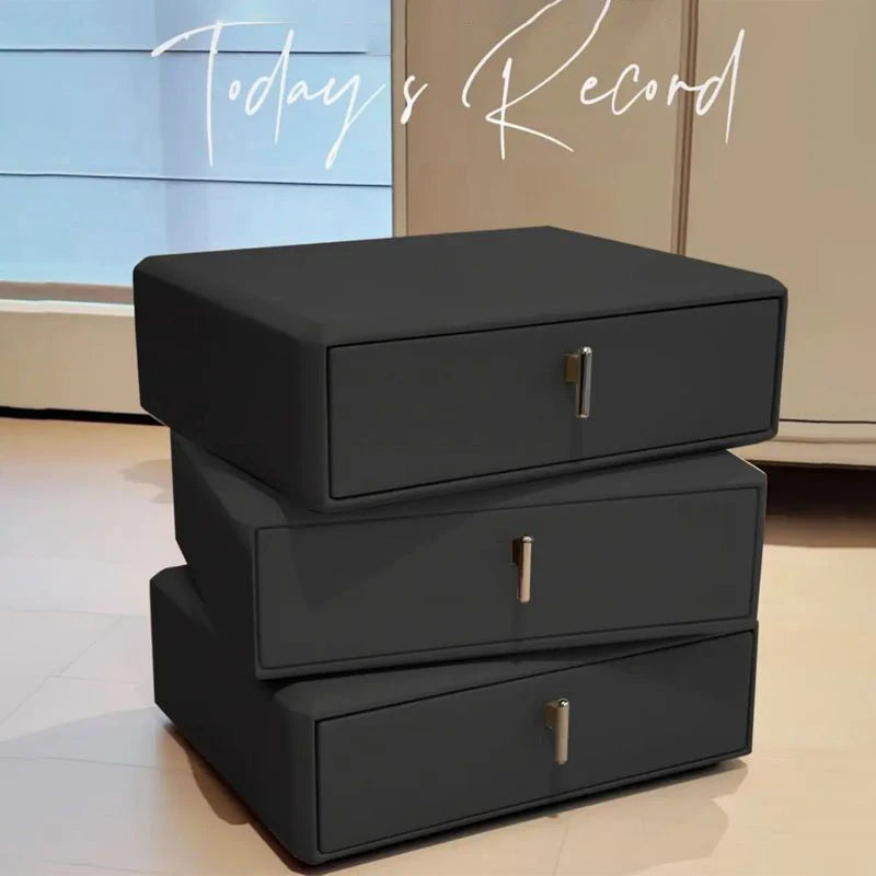 Luxury Modern Pine Wood Nightstand 3 Drawers – Black Bedroom Nightstand Babs