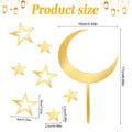 8-Piece Ramadan Moon & Star Golden Acrylic Cake Topper Set Acrylic Cake Topper Babs Gold