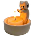 Cute Kitten Candle Holder – Resin Cat Candlestick Home Decor Decorative Candle Holder Babs Style 1