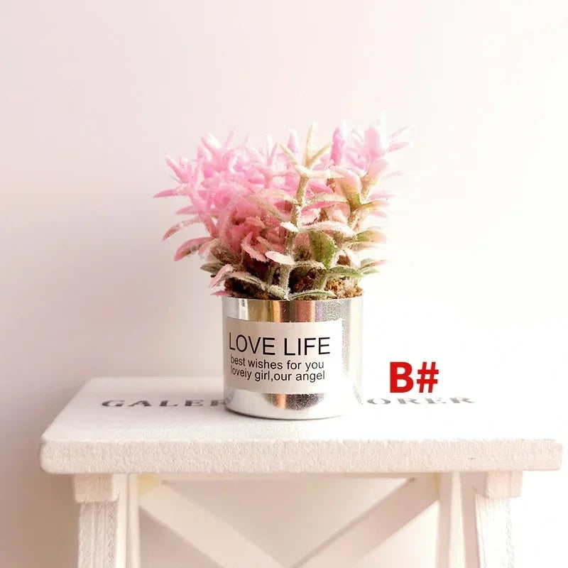 1:12 Mini Potted Plant Dollhouse Miniature Fairy Garden Toy Dollhouse Miniature Babs B
