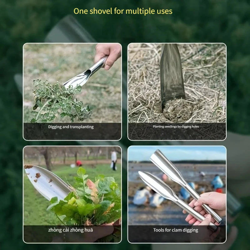Stainless Steel Garden Shovel – Planting, Weeding & Foraging Garden Hand Shovel Babs