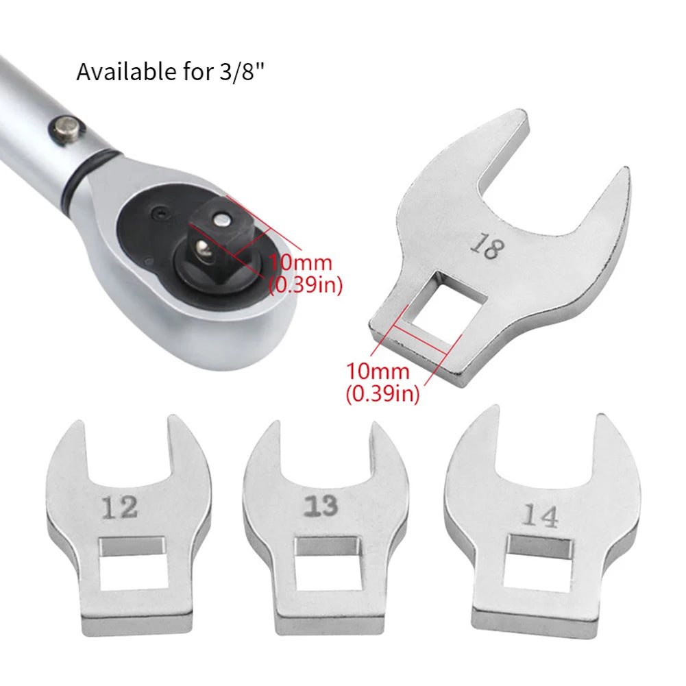 8-Pc 3/8" Drive Crowfoot Wrench Set 10–19mm Metric Crowfoot Wrench Set Babs