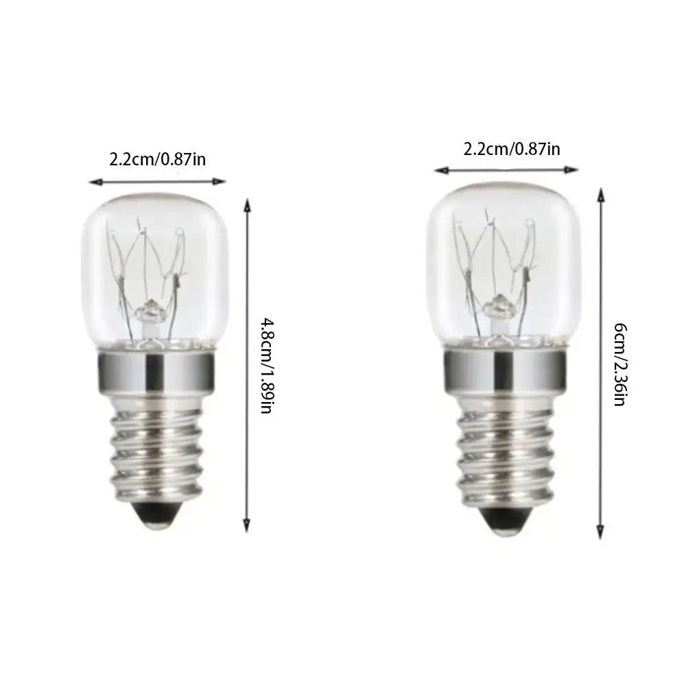 2-Pack E14 15W Clear Glass Oven & Appliance Bulbs Appliance Light Bulb Babs