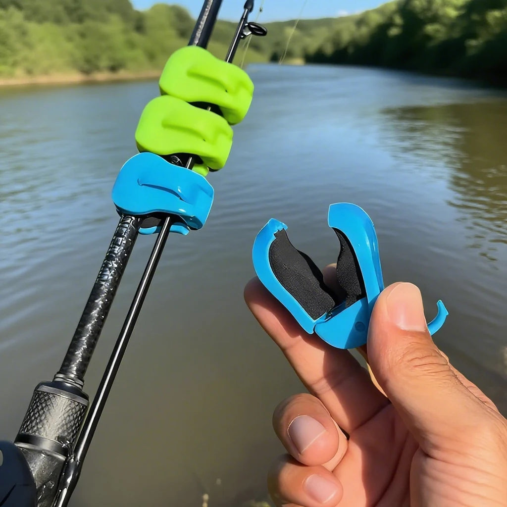 2-Pack Quick-Attach Fishing Rod Clips – 1-Hand Holder Blue Fishing Rod Clip Babs