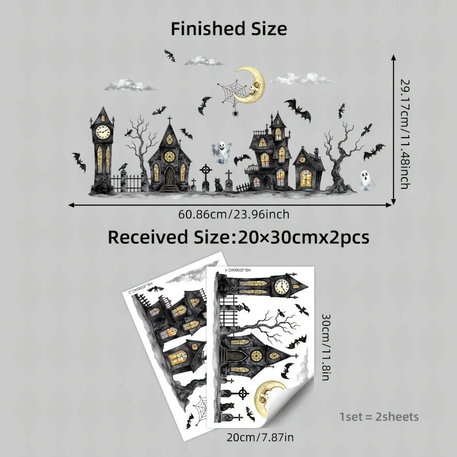 Halloween Window Clings – Ghost & Pumpkin Stickers | Home & Office Halloween Window Clings Babs 1Set
