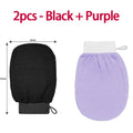 Korean Exfoliating Gloves – Body Scrubber & Peeling Mitts Exfoliating Bath Gloves Babs 2pcs-Black Purple
