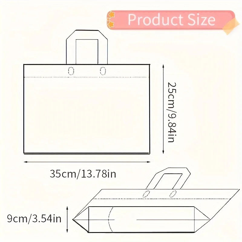 5-Pack Daisy Transparent Plastic Tote Gift Bags | Clear PE Plastic Gift Bag Babs