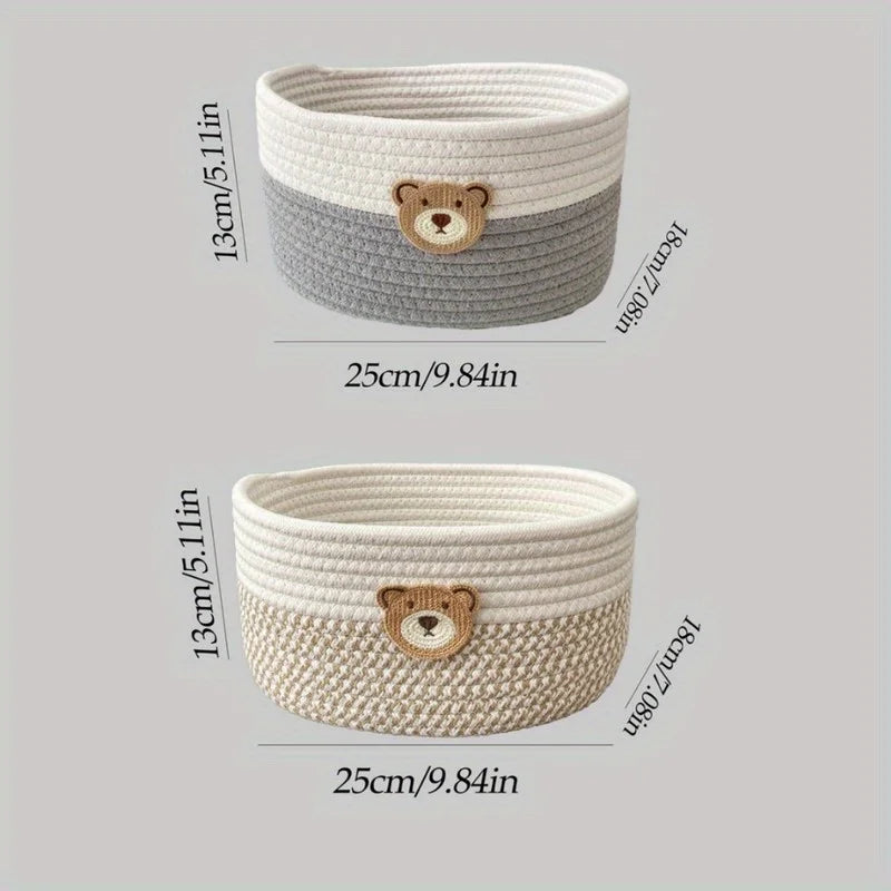 Bear Pattern Baby Room Storage Basket & Desktop Organizer Storage Basket Babs