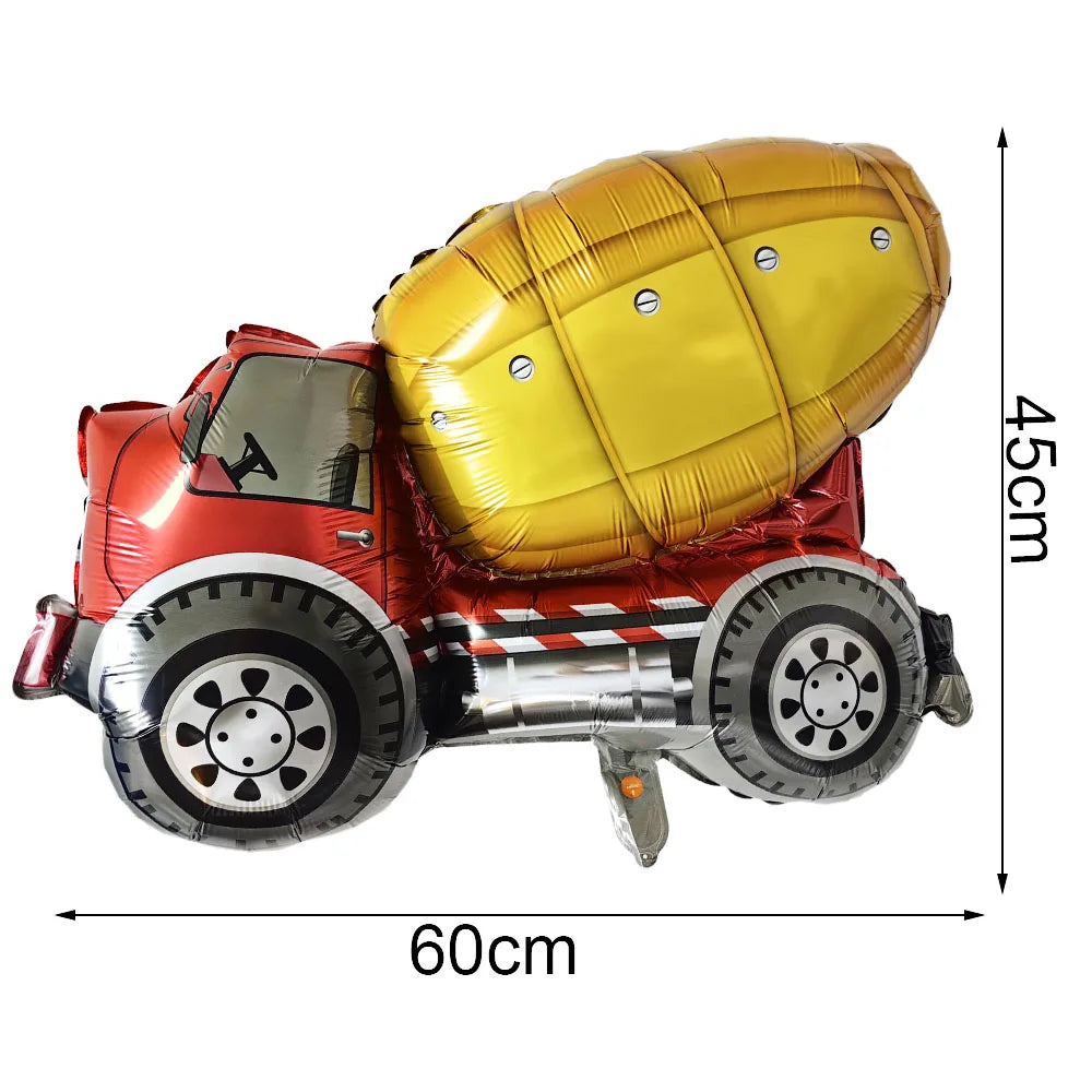 Construction Party Balloons – Excavator Dump Truck Boys Decor