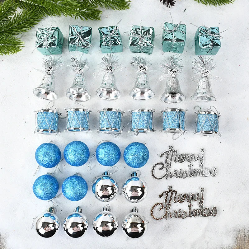 32-Piece Christmas Ball Ornaments Set – Xmas Tree Pendants Christmas Tree Ornaments Babs