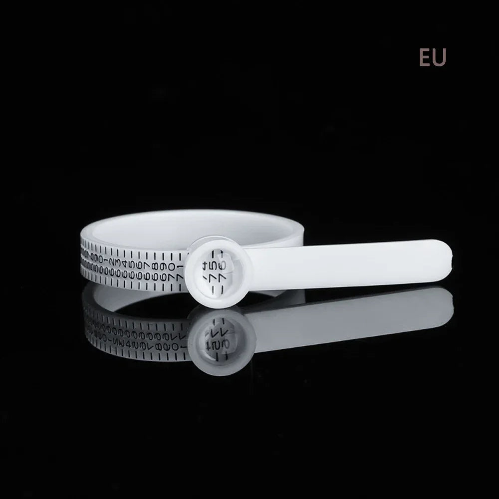 Ring Sizer Measuring Tool – Plastic US Size 1–17 Soft Ruler Ring Sizer Tool Babs Magnifier-EU WHITE