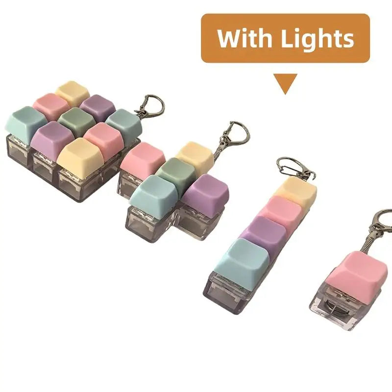 LED 9-Key Fidget Keyboard Keychain Toy for Kids & Adults LED Fidget Keychain Toy Babs