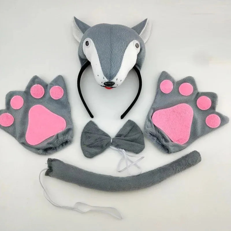 5-Piece Kids Animal Ear Headband & Tail Costume Set Kids Costume Set Babs