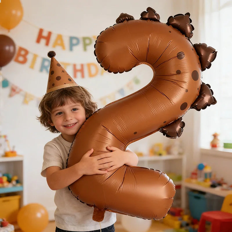 40" Dinosaur Number Foil Balloon – Kids 1st Birthday Party Decor Party Foil Balloon Babs