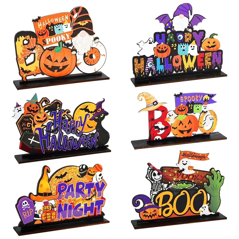 Halloween Wooden Ornaments Pumpkin Ghost Hanging Pendants Halloween Hanging Ornaments Babs