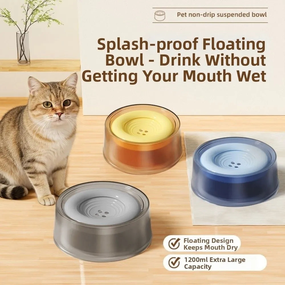 Non-Slip Floating Pet Water Bowl – Spill-Proof, 1200ml Pet Water Bowl Babs