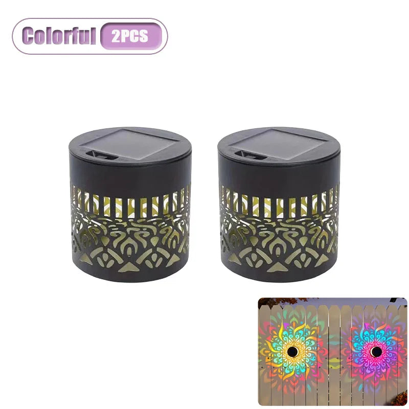 Solar Sunflower Mandala Wall Lamp – Outdoor Garden Fence Light Solar Garden Light Babs Colorful-2PCS
