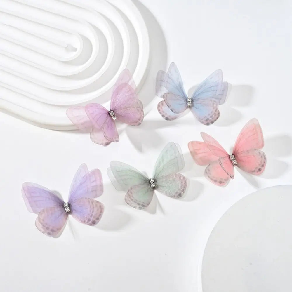 20PCS 3D Rhinestone Gauze Butterfly Appliques – DIY Mesh Patches Fabric Applique Patches Babs