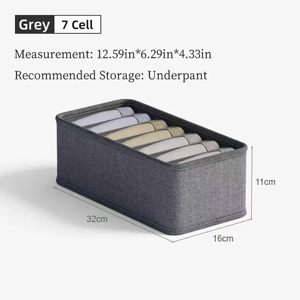 Foldable Fabric Drawer Organizer – Underwear, Socks & Belts Closet Drawer Organizer Babs 7 cell