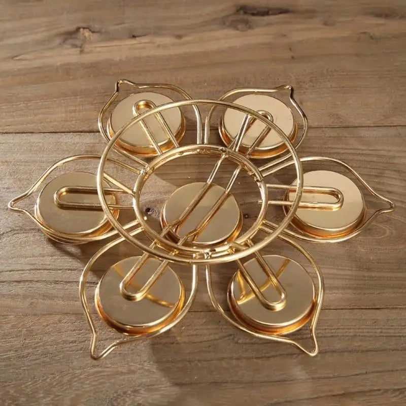 Gold Lotus Metal Candlestick Holder | Buddhist Butter Lamp Candle Holder Babs