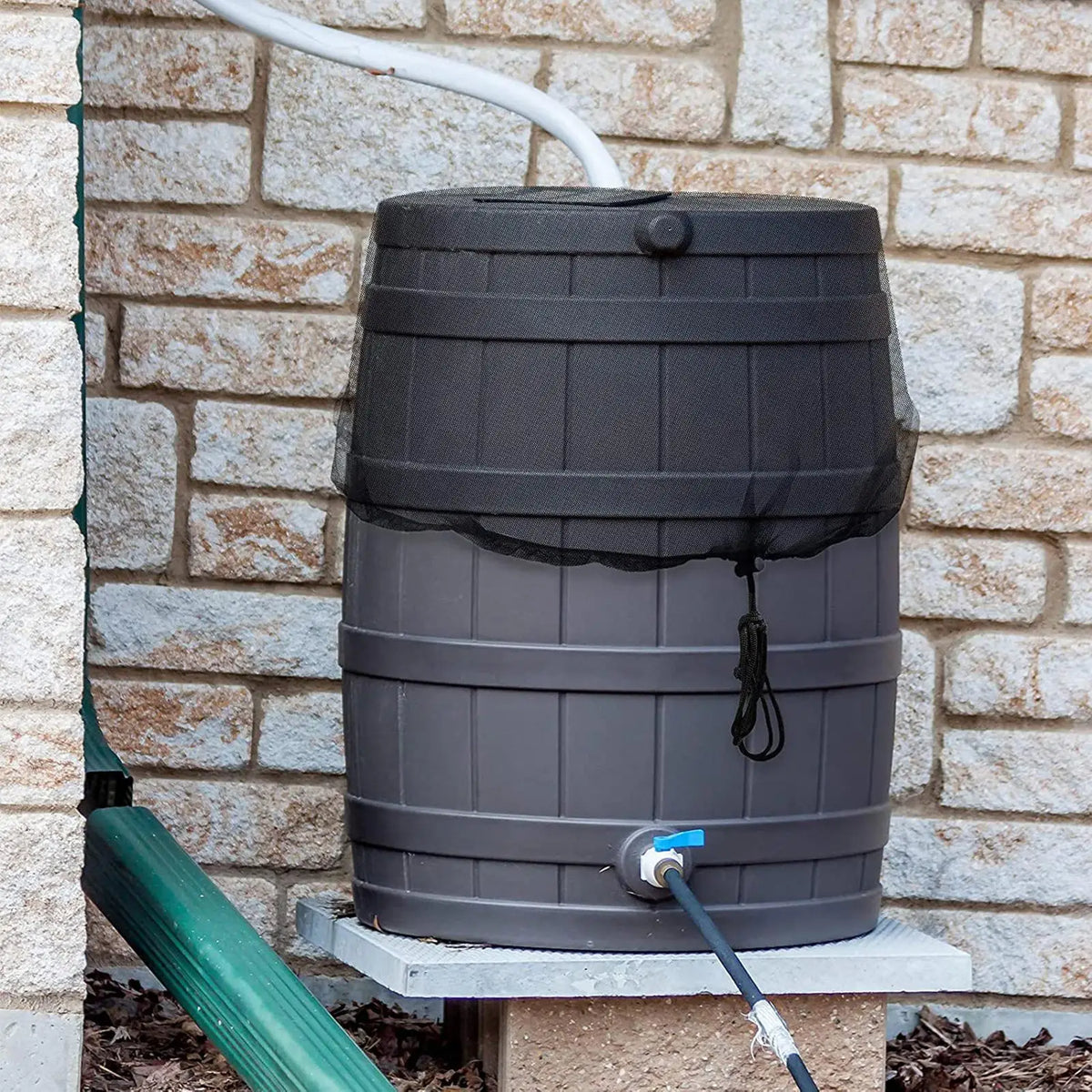 Rain Barrel Mesh Cover with Drawstring | Debris Filter Net Rain Barrel Cover Babs