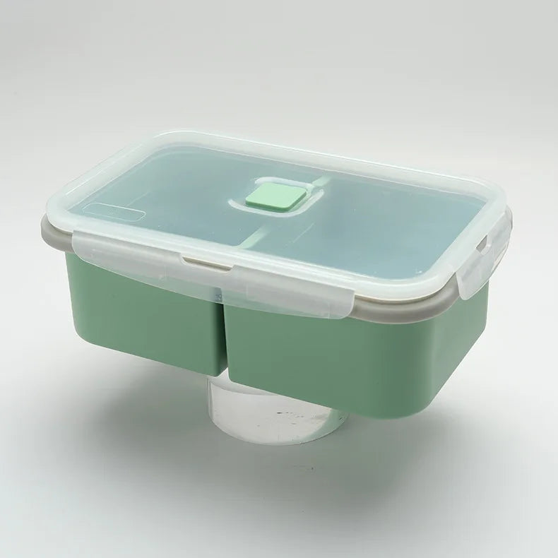 Food Grade Silicone Bento Box | Microwave-Safe Divided Lunch Box Silicone Bento Box Babs 2 Gird