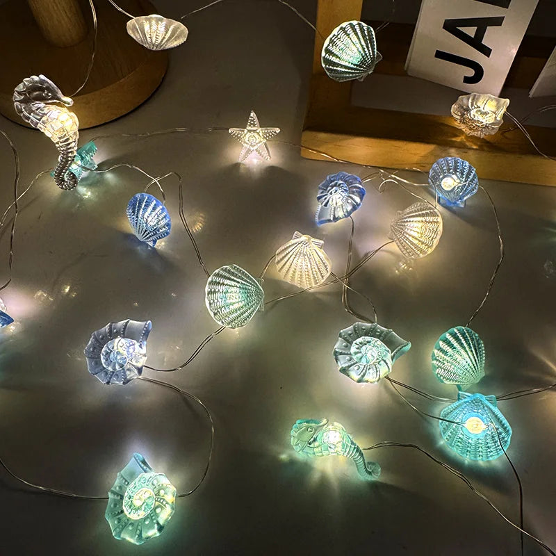 2M 20 LED Ocean Seashell Starfish Fairy String Lights Party Decor Fairy String Lights Babs