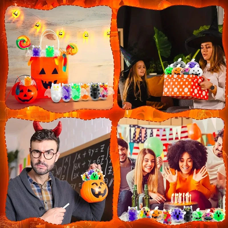 Halloween Squishy Fidget Ball – Pumpkin, Ghost & Bat Squeeze Toy Squishy Fidget Toy Babs